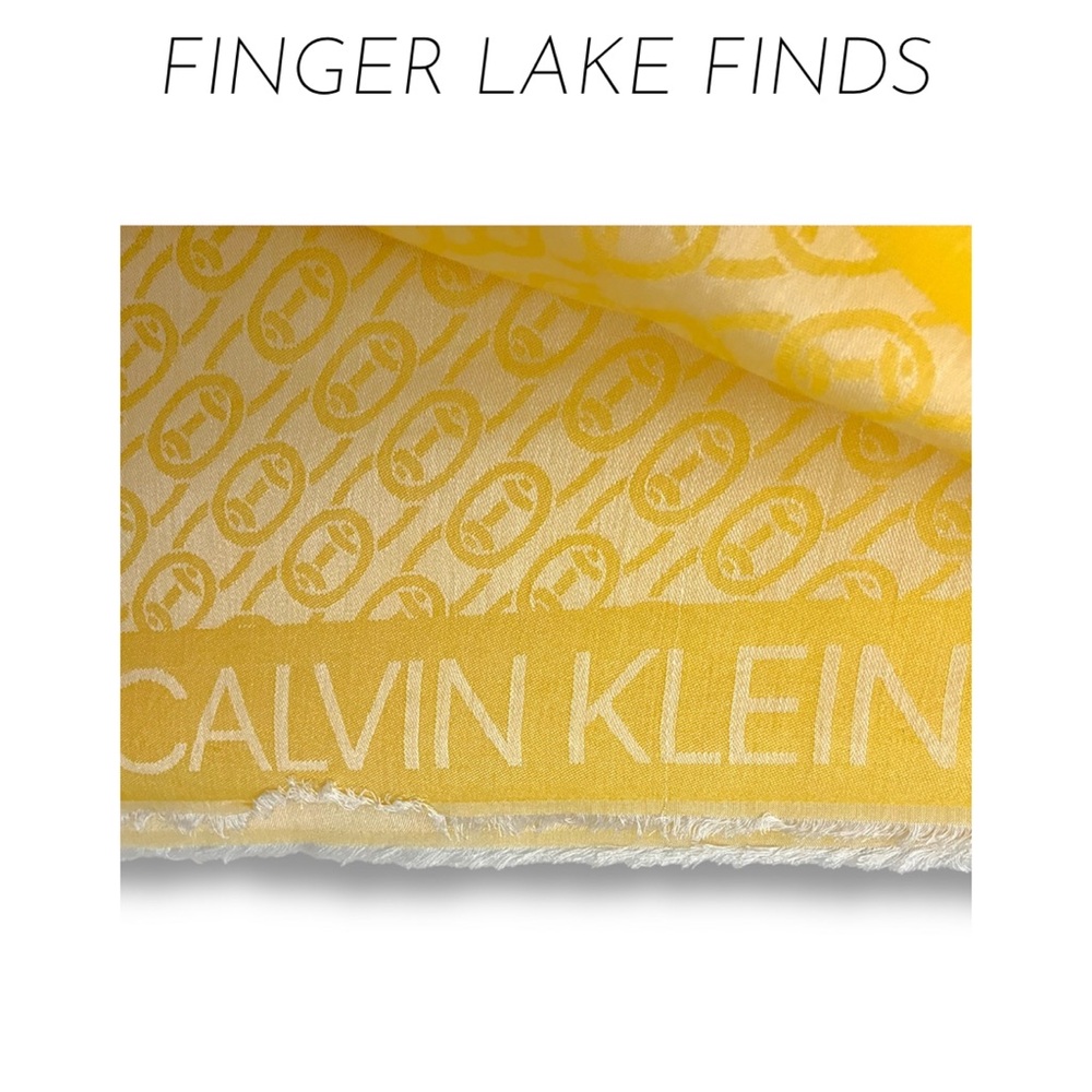 Calvin Klein Sunny Yellow Jaquard Logo Wrap, NWT